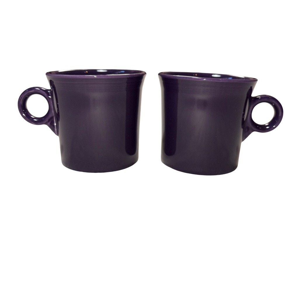 Fiesta HLC USA Plum Purple Tea Coffee Mugs Set of 2 Ring Handle Ceramic 10oz